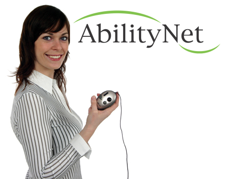 Picture - AbilityNet logo and hand-track user.