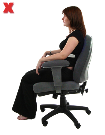 Picture - Chair incorrectly setup for high lumbar user.