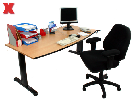 Picture - Desk and chair with monitor to the right.