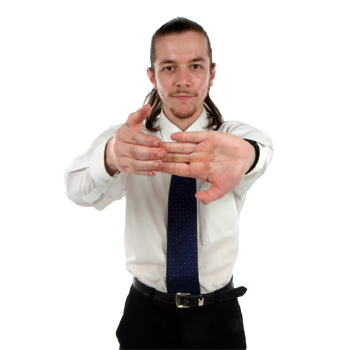 Picture - Stretching left hand and arm.