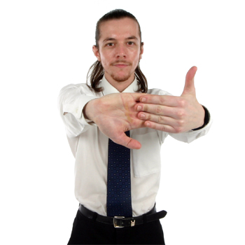 Picture - Stretching right hand and arm.