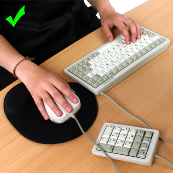 Picture - Using a compact keyboard and external numeric pad.
