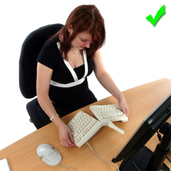 Picture - Adjusting the Goltouch Ergonomic Keyboard.