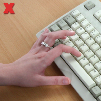 Picture - Incorrect use of keyboard shortcuts.