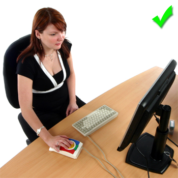 Picture - Using a Kid-Track trackball.