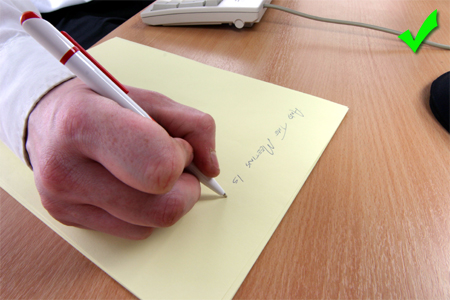 Picture - Using yellow paper to reduce glare.