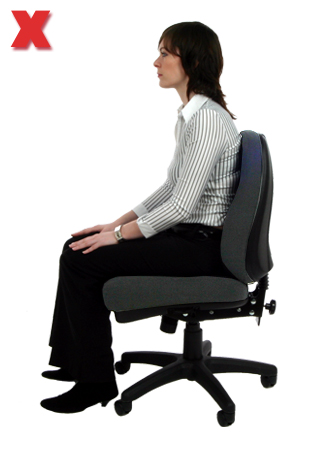 Picture - Incorrect chair position and setup.