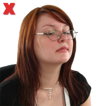 Picture - Using bi-focal lenses and tilting head to read through the bottom of the lenses.